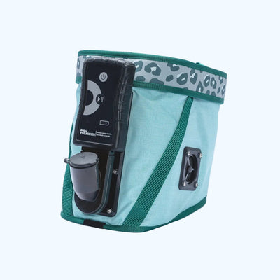 BIBO Pulmifier® Style Strap Leo-Muster in Grau an der mintfarbenen Cordura® SoftFit Maske