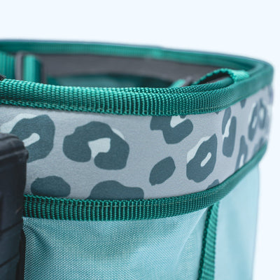 BIBO Pulmifier® Style Strap Leo-Muster in Grau mit grünem Rand, Detailansicht an der Maske